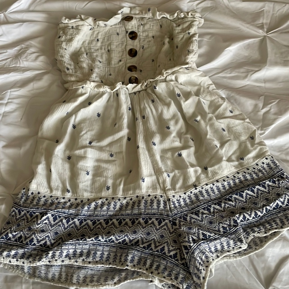 White Strapless Romper